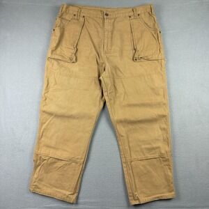 Dickies Duck Canvas‎ Pants 42x28* Brown Carpenter Double Knee Workwear